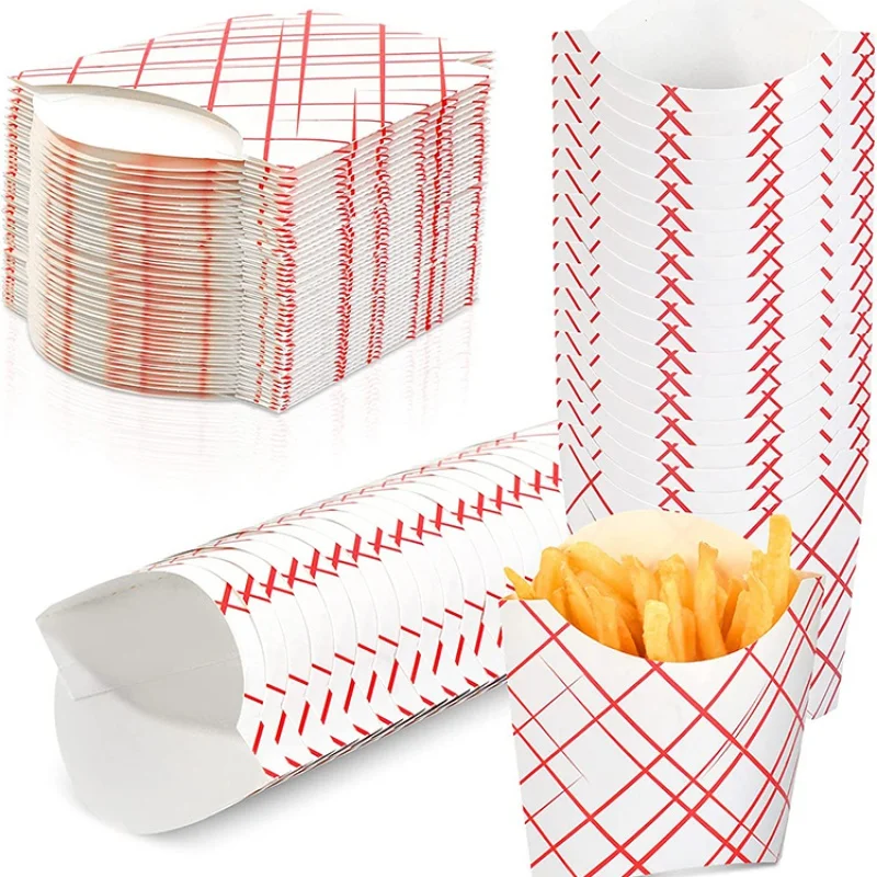 Kunden spezifisches Produkt 5 Unzen 50er Pack Pommes Frites Behälter Box Tassen, Einweg Pappe Pommes Frites Halter, Kinder Snack Behälter