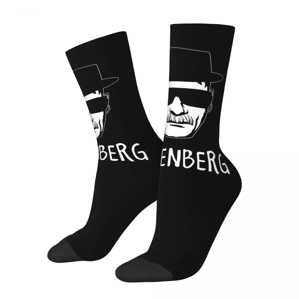 Retro Women Men Heisenberg Head Breaking Bad Socks Non-slip Soccer Socks Breathable Basketball Socks