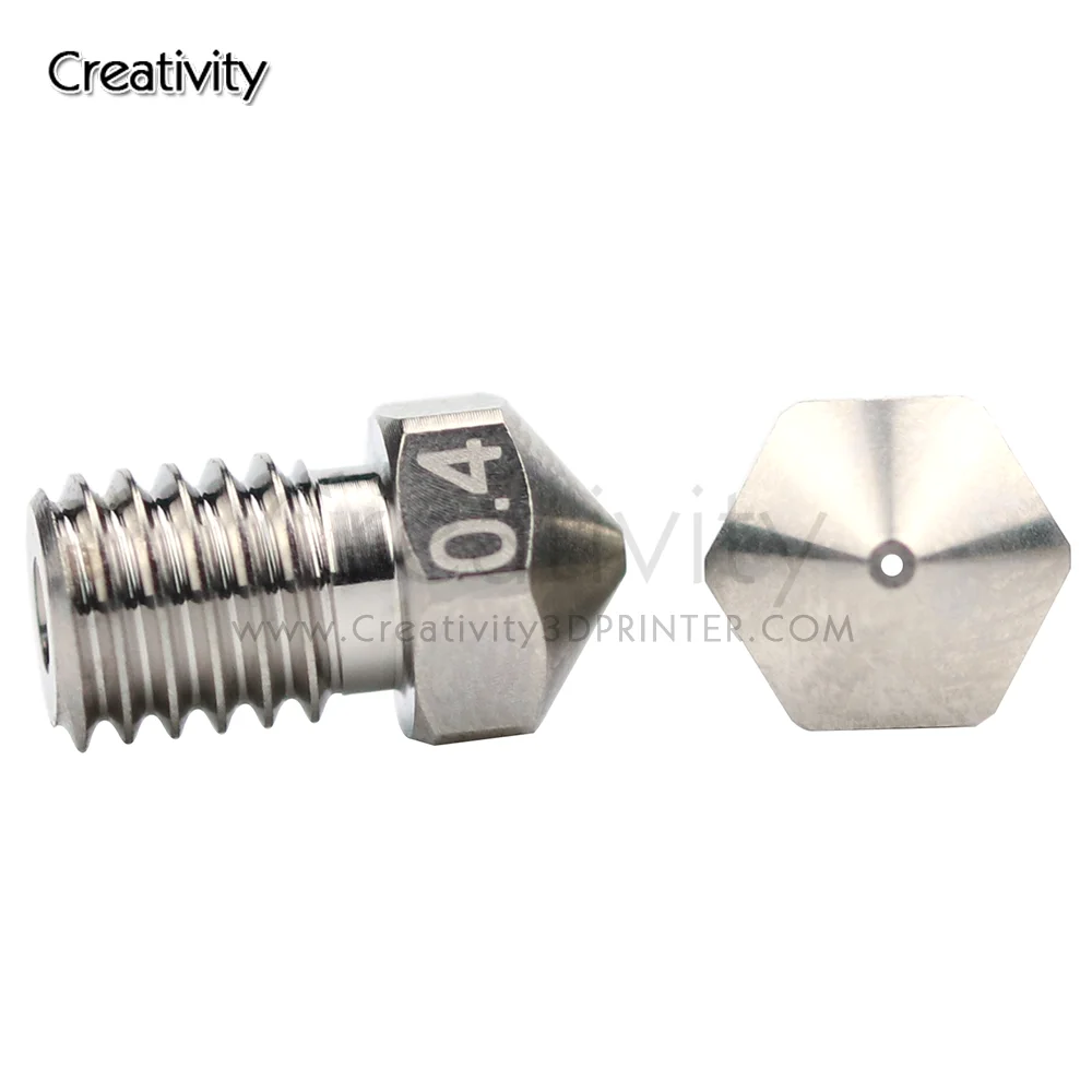 Creativity New V5 V6 M6 Durable 0.4MM 0.6MM 0.8MM Plated Copper Nozzle For  PT100 Heatblock Dragon HotEnd 3D Printer