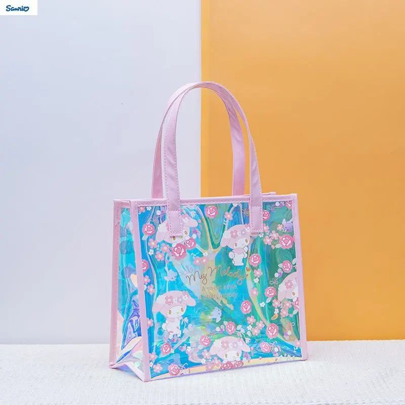 

Sanrio Cute Cartoon Melody Handbag for Women Waterproof Large Capacity Fashionable Colorful Leisure Versatile Beach Bag
