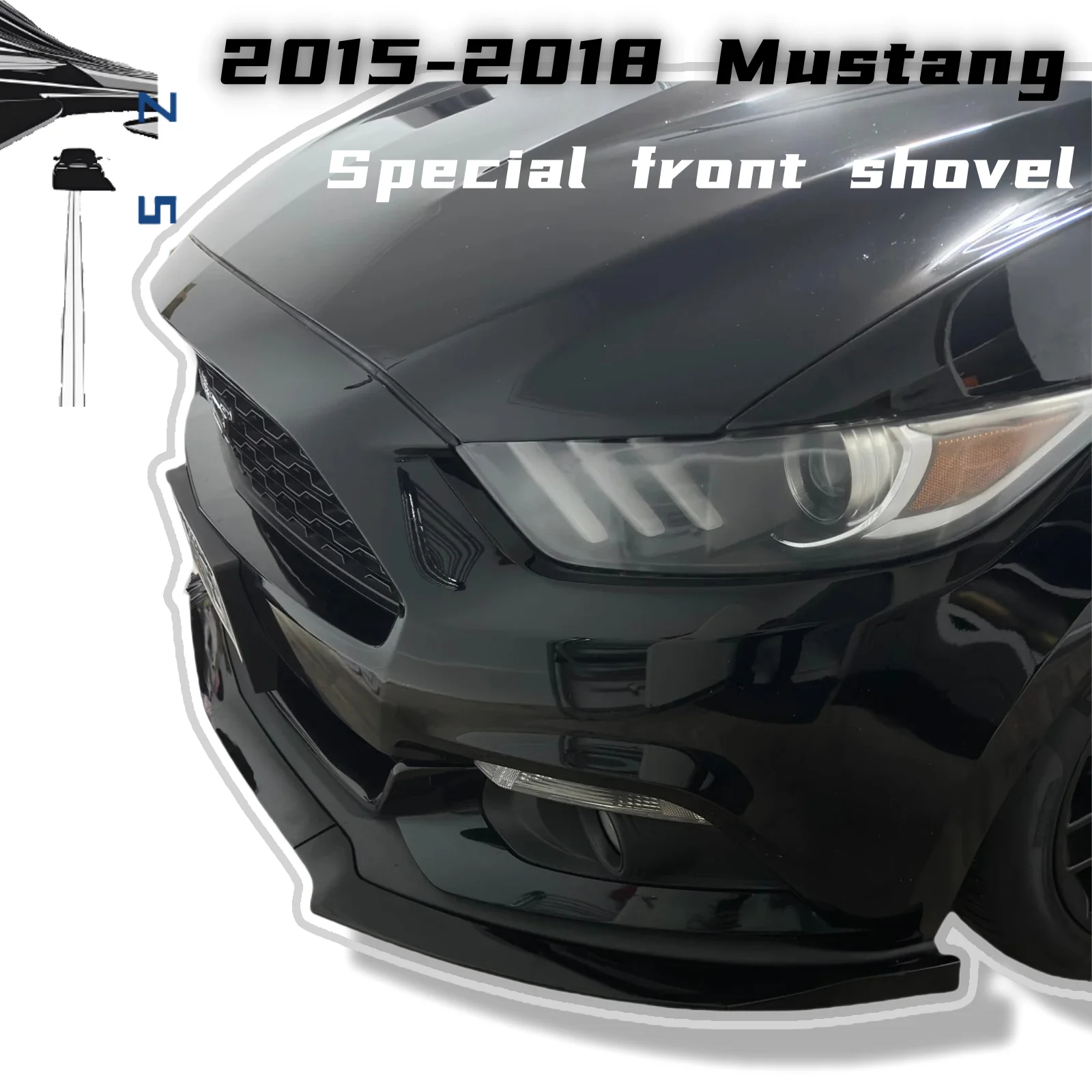 

Suitable for2015-2018Mustang Bumpers Three Stops PPmaterial Car Accessories Front Shovel Sport Tuning Exterior Parts Automobiles