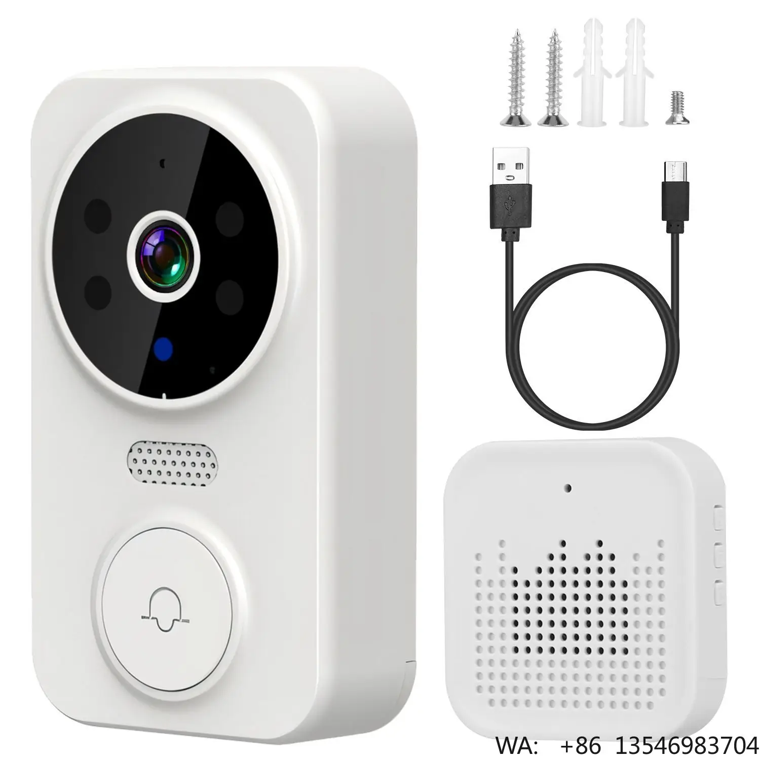 

WiFi 1080P Security Doorbell Camera with Night Vision 2-Way Audio & Free Cloud Storage Adjustable Wireless Chime