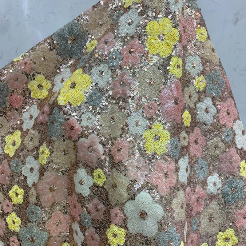 

Ткань из сетки с пайетками и вышивкой для рукоделия, шитья, пошива платьев, аксессуаров для одежды, кружевная модная ткань на метры