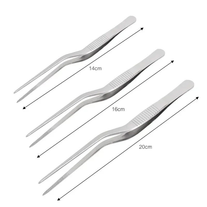 Durable 1/3PCS Multifunction BBQ Tweezer Kitchen Food Tongs Food Clip Gadgets Stainless Steel Tweezers Picnic Barbecue Cooking