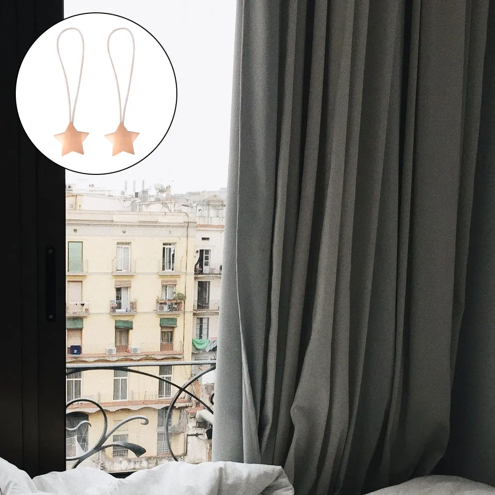 

2pcs Magnetic Curtain Tiebacks Stylish Star Shaped Metal Accessories Decor Supplies For Windows Curtains