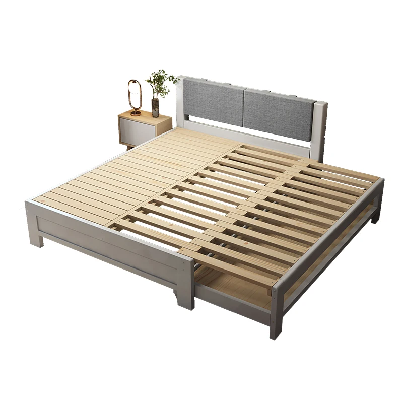 

Solid wood bed pull-out sofa, with storage splicing bed, modern simple trailer retractable seat