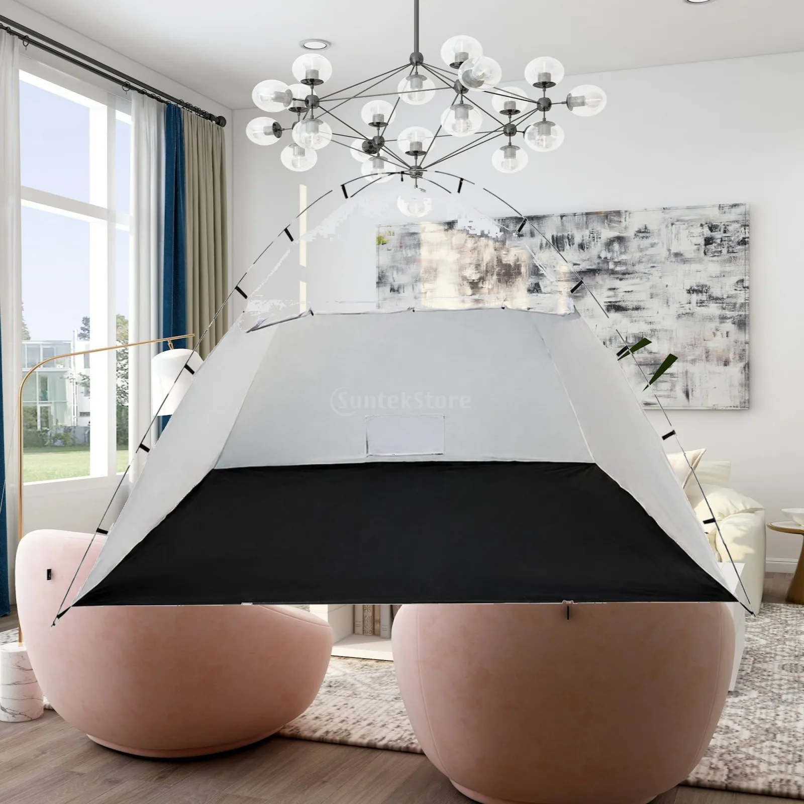 Foldable Paint Shelter Tent with Silver Coated Pongee for Garage Workshop Use