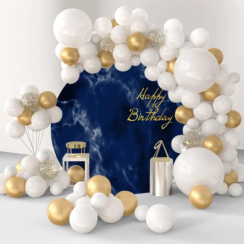 พื้นผิวหินอ่อนสีฟ้าไล่ระดับสีฉากหลังทรงกลมทรงกลมสุขสันต์วันเกิดเด็กผู้ใหญ่ภาพบุคคลพื้นหลังงานเลี้ยงทารก