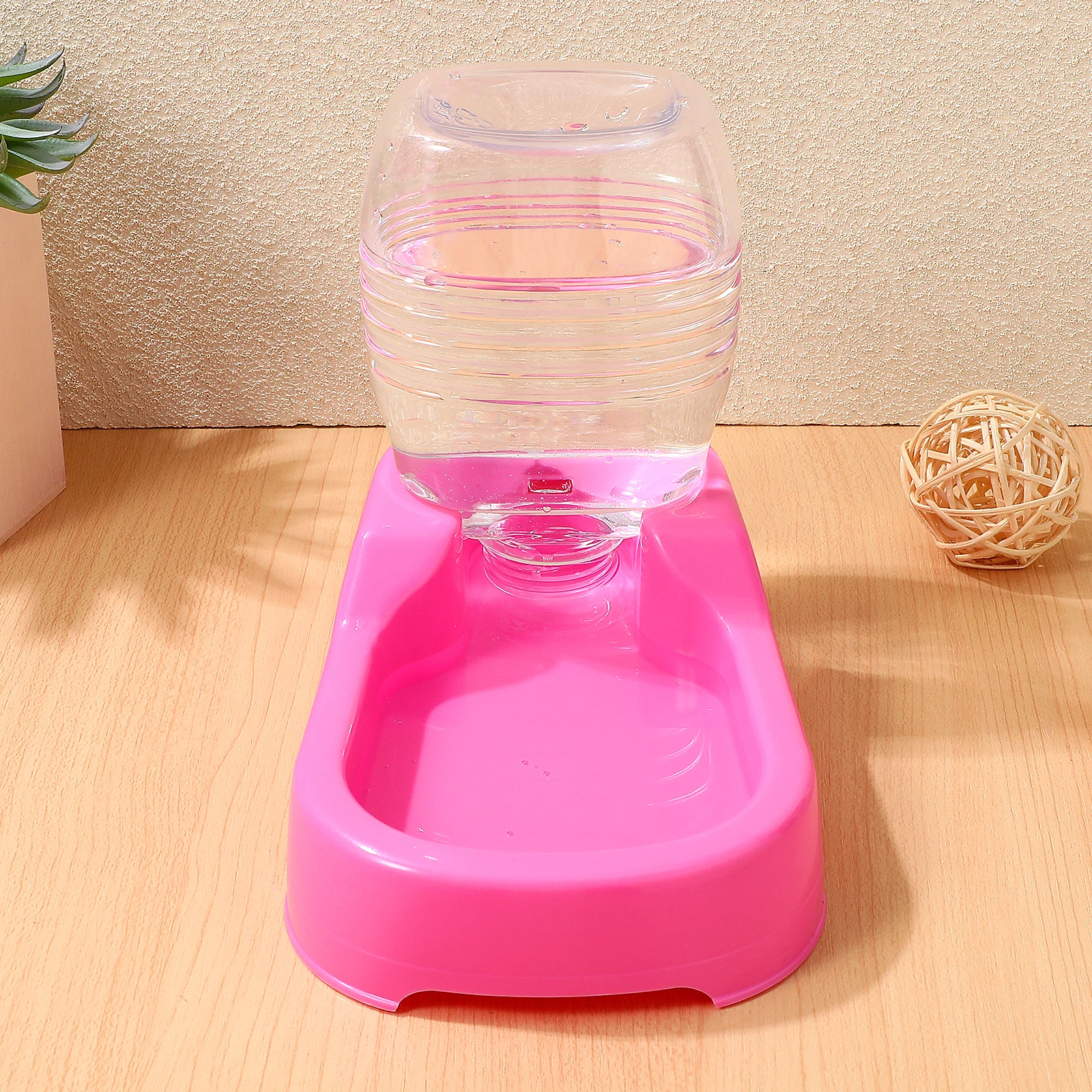 

500 Ml Dog Water Feeder Durable Plastic Material High Capacity Pet Drinking Tool Pink Color Easy Clean Home Pet Shop