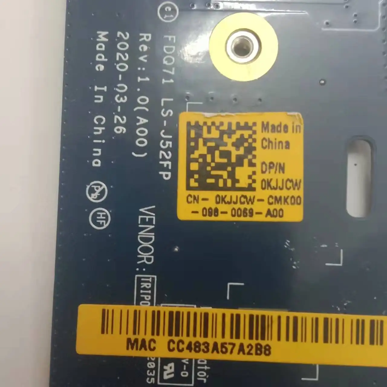 USB Audio LAN IO Board LS-J52FP 0KJJCW For Dell Alienware M17 R3
