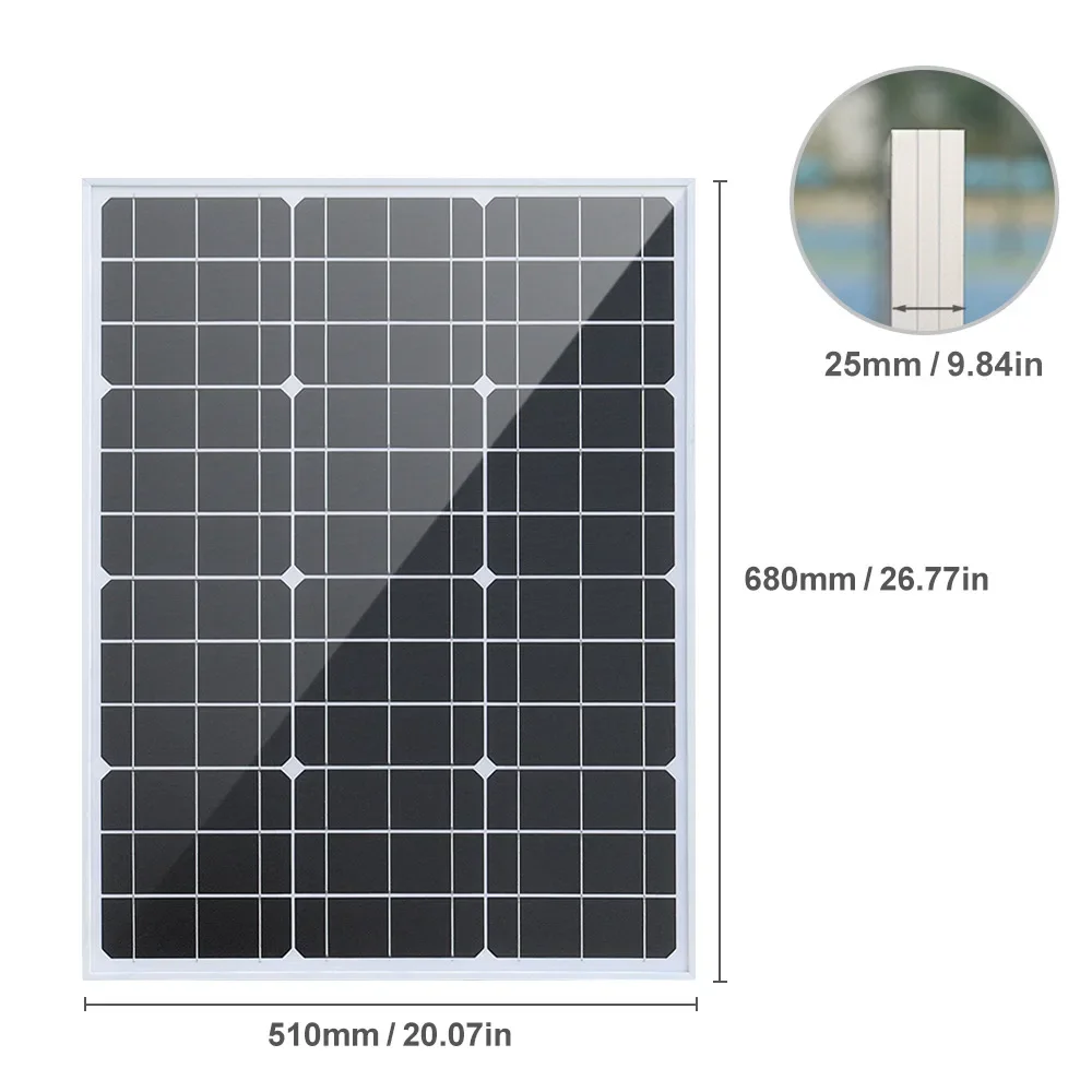 1000W-3000W hoog rendement stijf zonnepaneel 18V met glazen oppervlak, waterdicht voor thuis en buiten camping powerbank