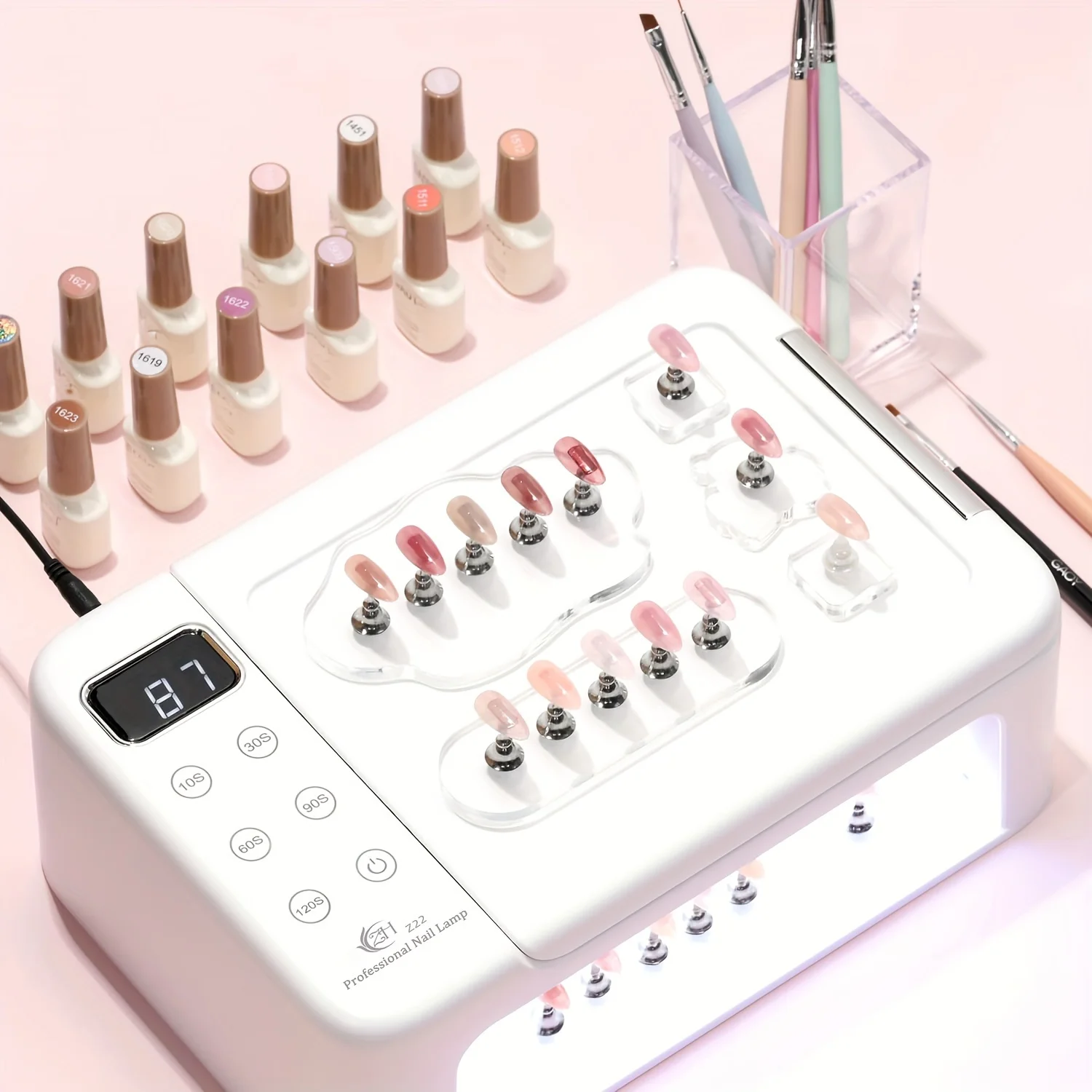 Professional UV LED Nail Lamp Nail Lamp with 63 Beads and Display Auto Sensor and 4 Timer Settings Gel Curing Lamp for home use