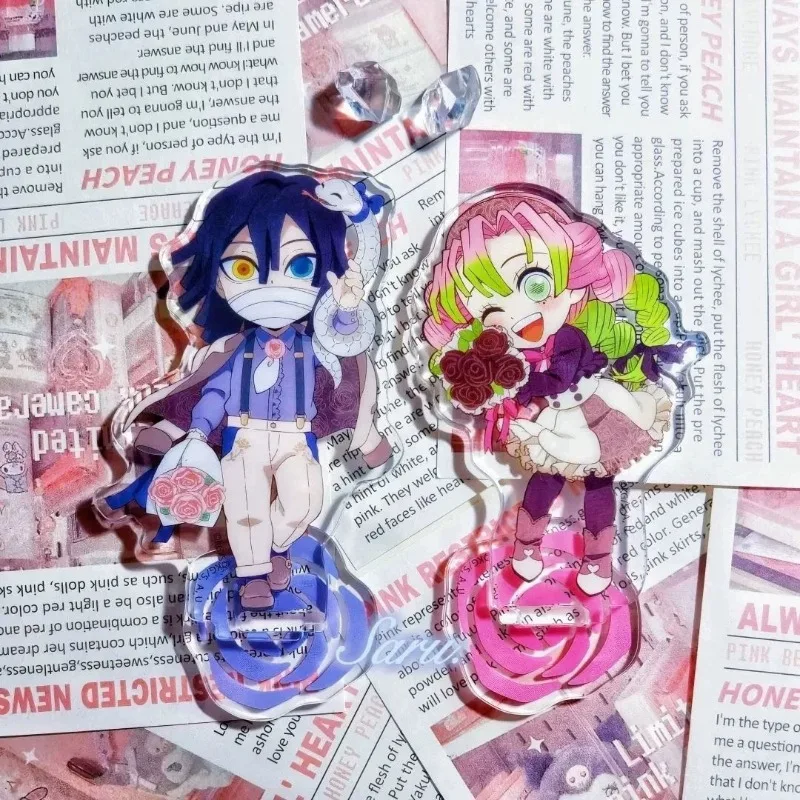 

Demon Slayer Acrylic Ornaments Kanroji Mitsuri Iguro Obanai Anime Figures Car Desk Decoration Models Children Toy Birthday Gifts