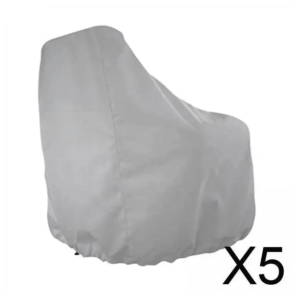 

5xBoat Seat Cover Outdoor Yacht Waterproof Elastic Hem Protection Silver
