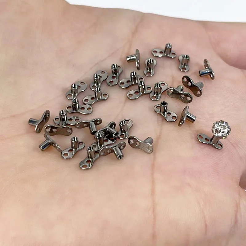 G23 Titanium 14G 16G Micro Dermal Anchor Base Skin Diver Piercing Dermal Implants Jewelry 16g/1.2mm Inner Of Thread