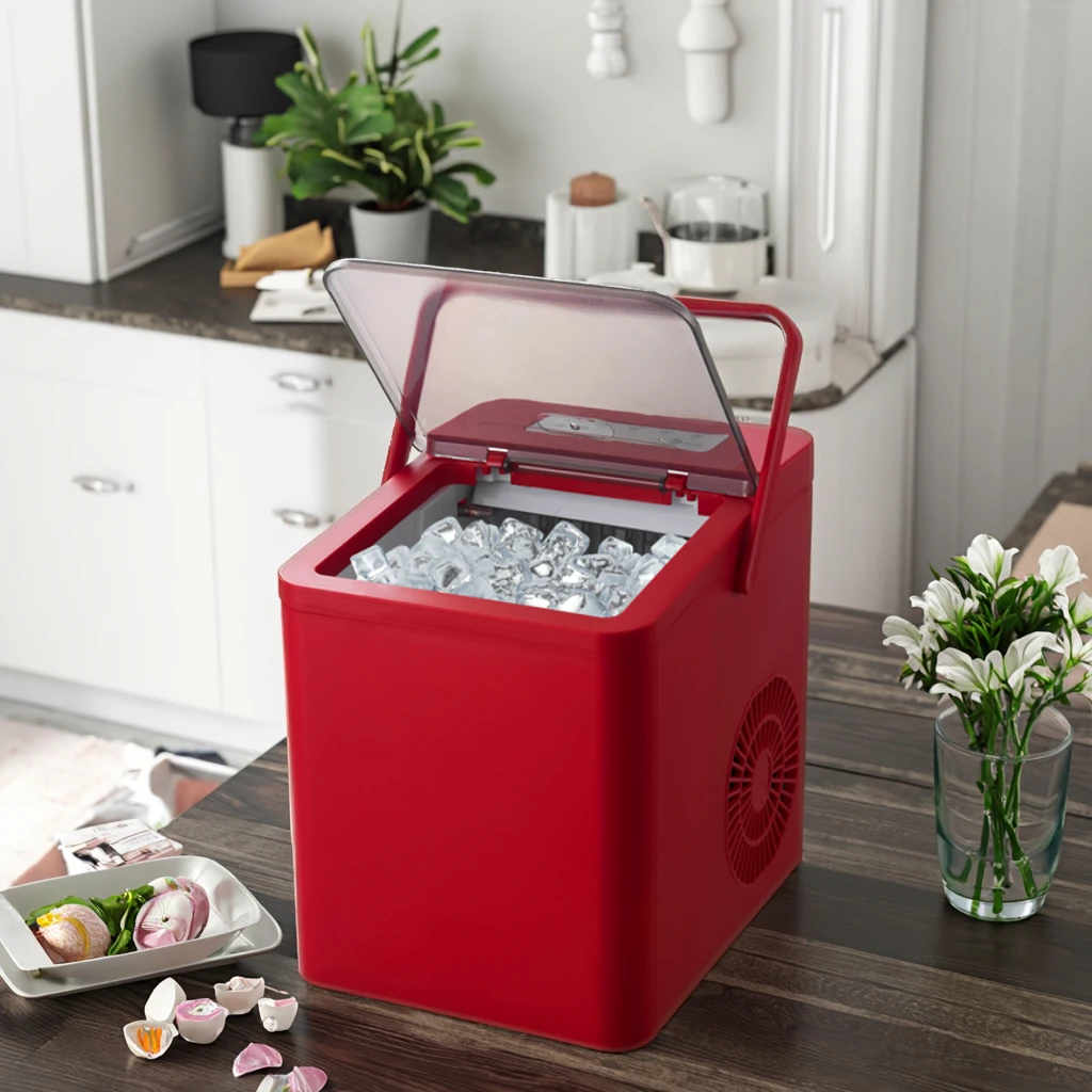 Electric ice maker, 10-20 kg/day capacity-level energy efficiency, granular ice shape,plastic casing, suitable for family hotels