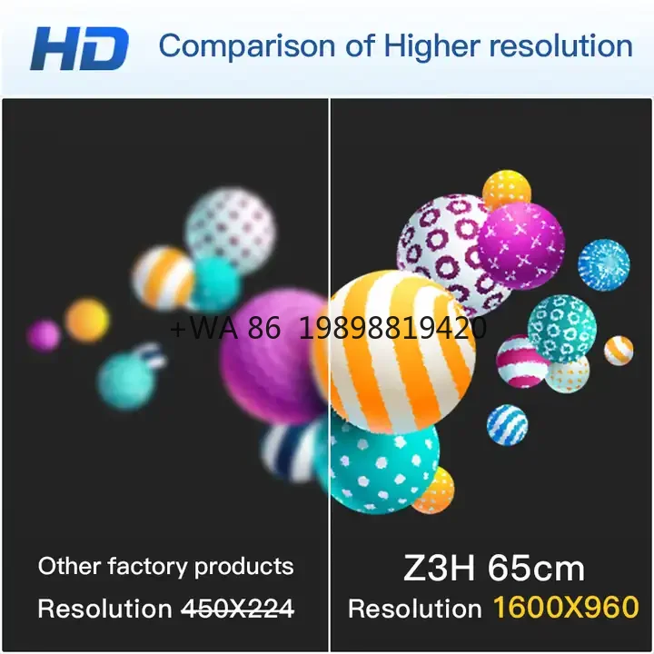 ใหม่ 3D โฮโลแกรมเทคโนโลยีโฆษณา 65 ซม.4 ใบมีดจอแสดงผลความละเอียดสูง 3d Holographic Led พัดลมโปรเจคเตอร์