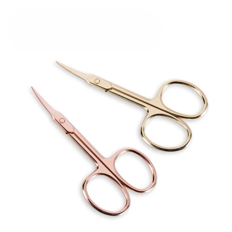 Stainless Steel Electroplating Rose Gold Eyebrow Trimming Scissors Mini Scissors Cosmetic Scissors Eyebrow Trimmer