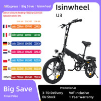 isinwheel U3 adult electric bike 250W motor 36V 7.8Ah battery city commuter electric bike 16 inch tire foldable electric bike