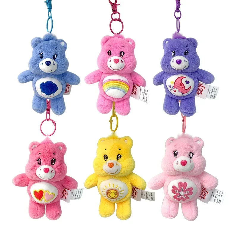 카와이 Carebears 애니메이션 취미 레인보우 베어 플러시 펜던트, 사운드 키체인 가방 펜던트 인형, 크리스마스 생일 선물, 신제품