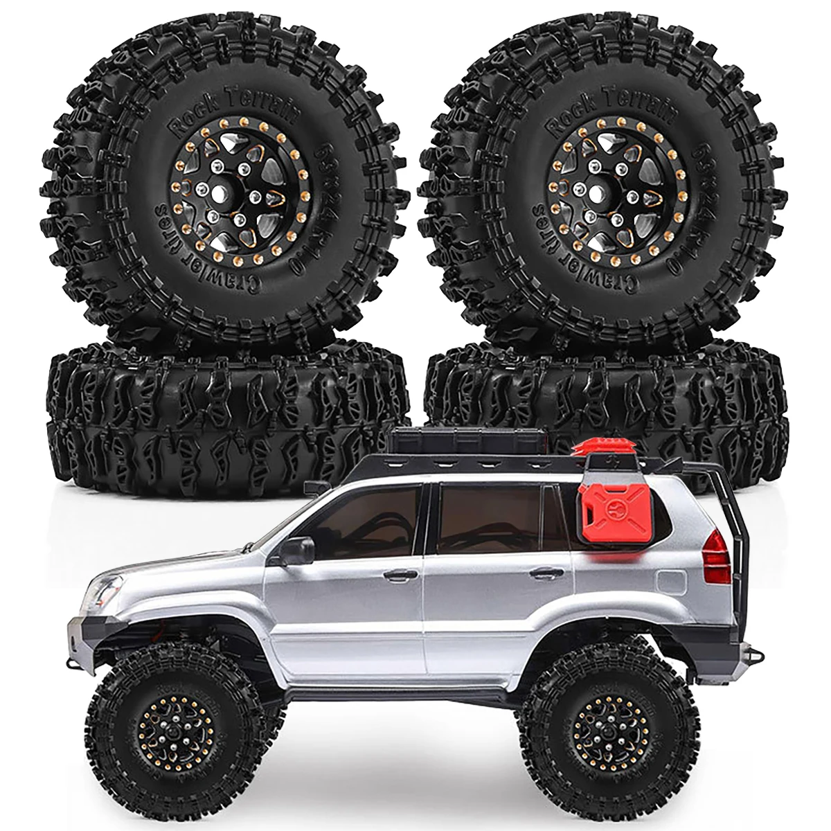 

Комплект колес и шин Beadlock 1.0 дюйма для радиоуправляемых краулеров 1/18 TRX4M, 1/24 Axial SCX24, FMS24: Металлические диски и резиновые шины для тюнинга