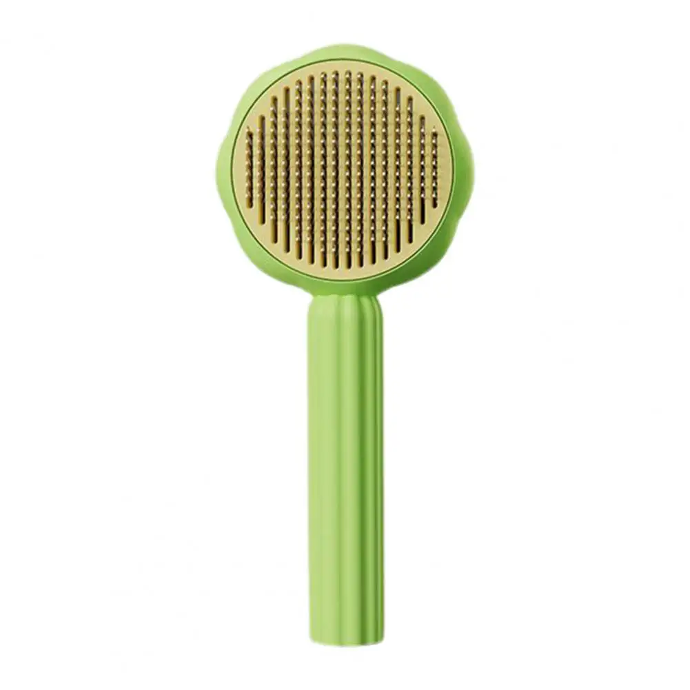 Pet Grooming Comb Pet Brush Self-cleaning Pet Hair Brush Comfortable Grip Sunflower Shape Grooming Tool for Dogs Cats Removes