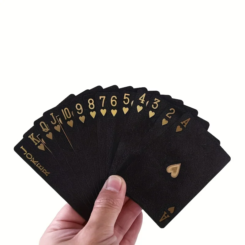 

Black Gold A Deck Of Plastic Waterproof Playing Card Group Poker Suit Creative Magic Board Game Gathering Toy Entertainment Gift