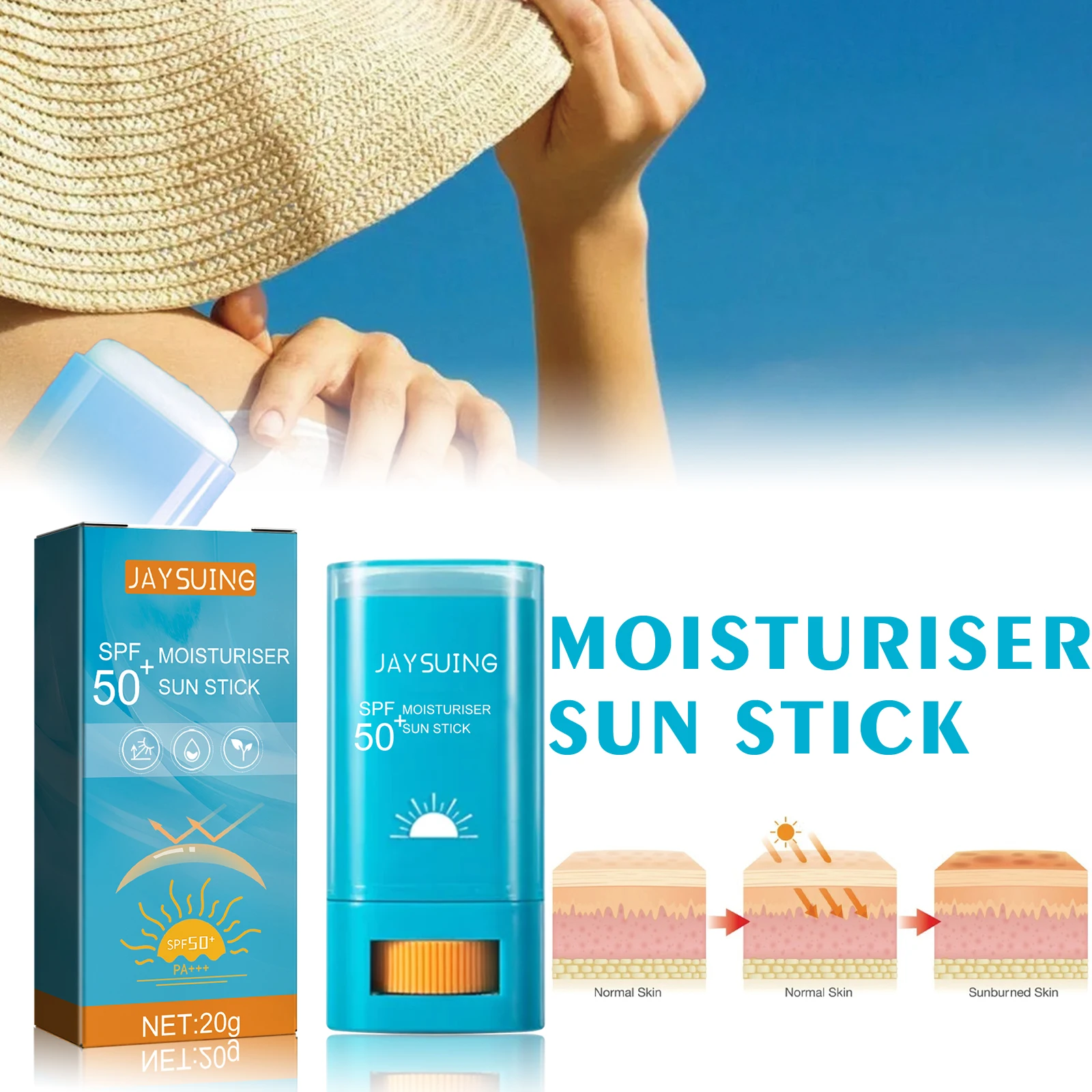 50+ Sun Protective Sunproof Cream Stick Anti Oxidant Sun Block Isolation cream Lightweight Korea for All Skin Type Cosmetics