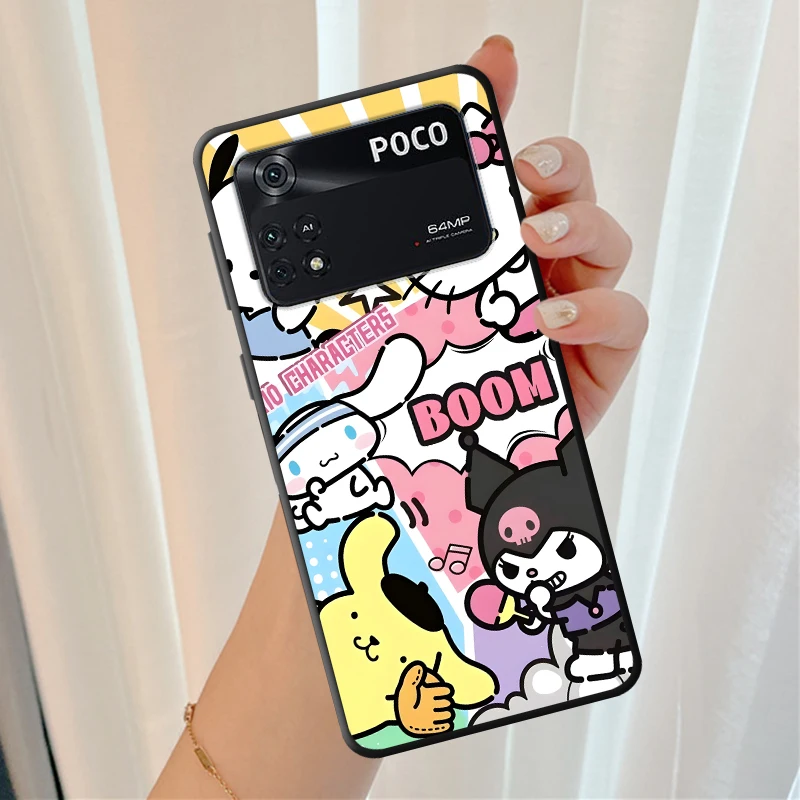 الكرتون الثلاثي الوردي الأزرق الأخضر سلسلة لينة غطاء القضية ل Xiaomi Poco C75 F3 F7 M3 M4 Pro C51 C61 X5 M5s M7 X4 Pro C40 C50 X7 C71