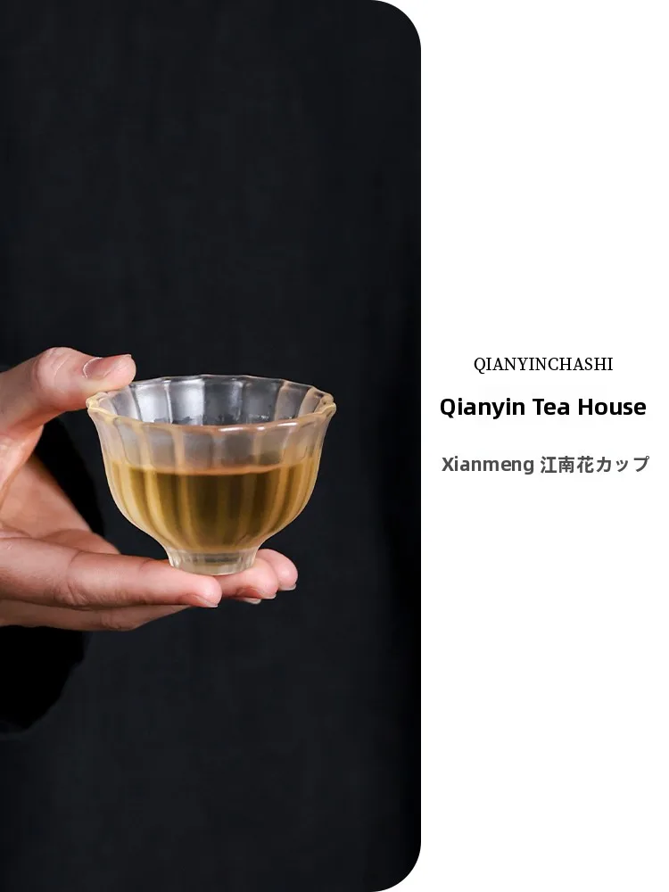 

Handmade Chinese Sle Glass Tea Cup Floral Gongfu Tea Set Personal Drinking Cup Relaxing Dr Southern Jiangnan