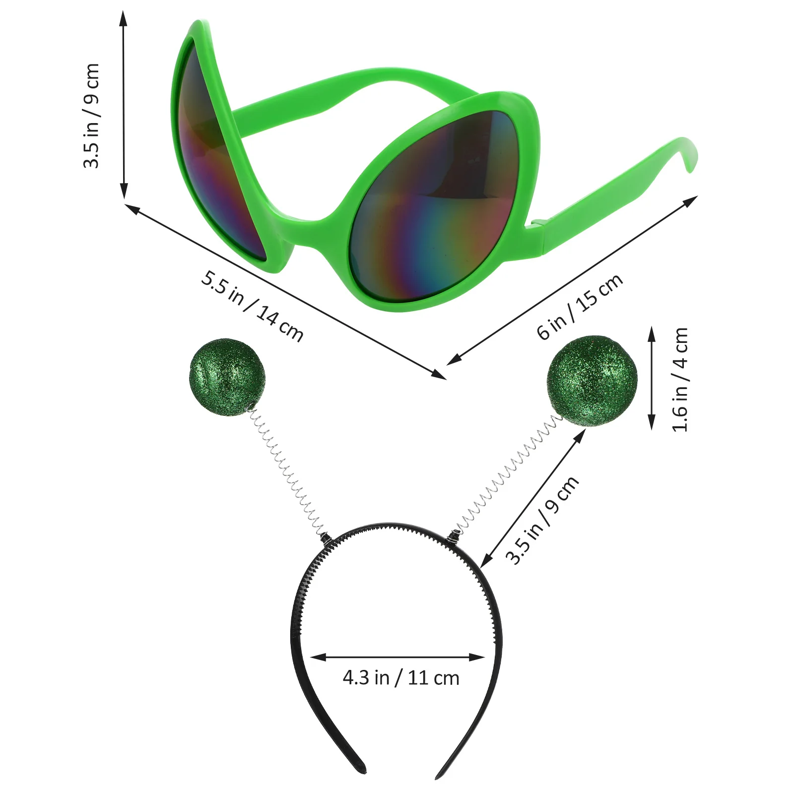 2 قطعة غطاء الرأس رجل الصحن مضحك نظارات مهرجان رباط شعر تفاصيل رائعة تأثيري الدعائم الصحن رجل غطاء الرأس