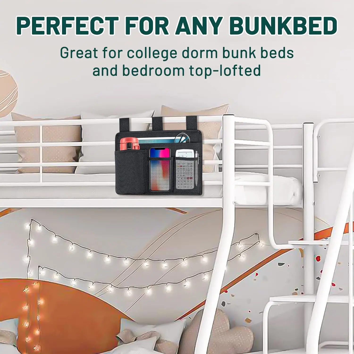 Sac de Rangement Multifonctionnel pour Télécommandes, Pochette avec Support de Barrette d'Alimentation