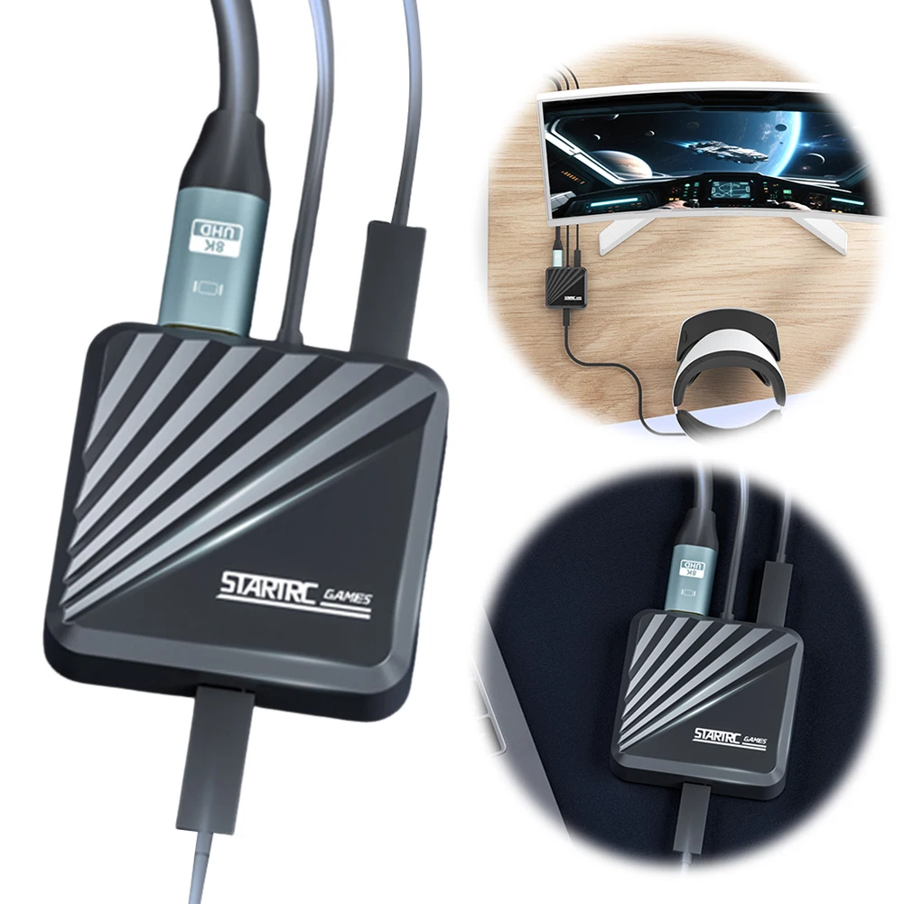 ل PS VR2 PC محول محول الطاقة DP كابل محول الكمبيوتر لنظام التشغيل Windows PC محول لعبة الملحقات