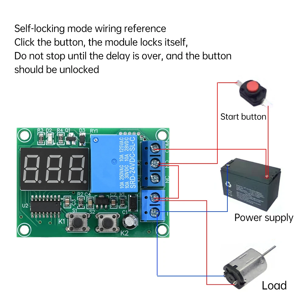 DC12V 24V LED ดิจิตอลรีเลย์หน่วงเวลา Trigger CYCLE TIMER DELAY SWITCH Circuit Board Timing Control โมดูล DIY