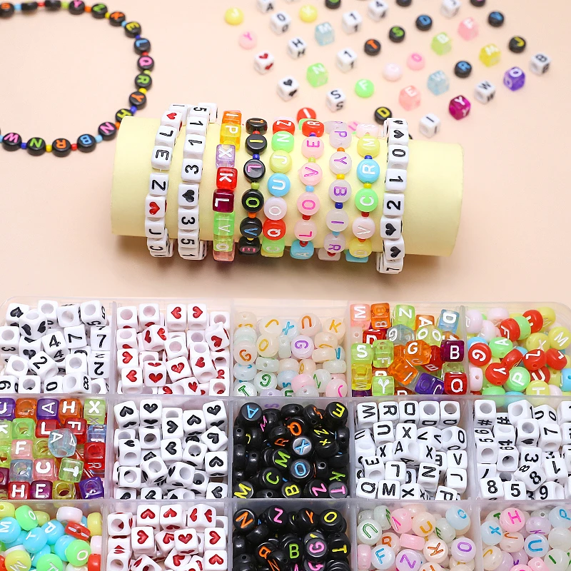 100pcs Material English Alphanumeric Loose Beads Ins Diy Jewelry Earrings Necklace Bracelet Accessories Handmade Charms