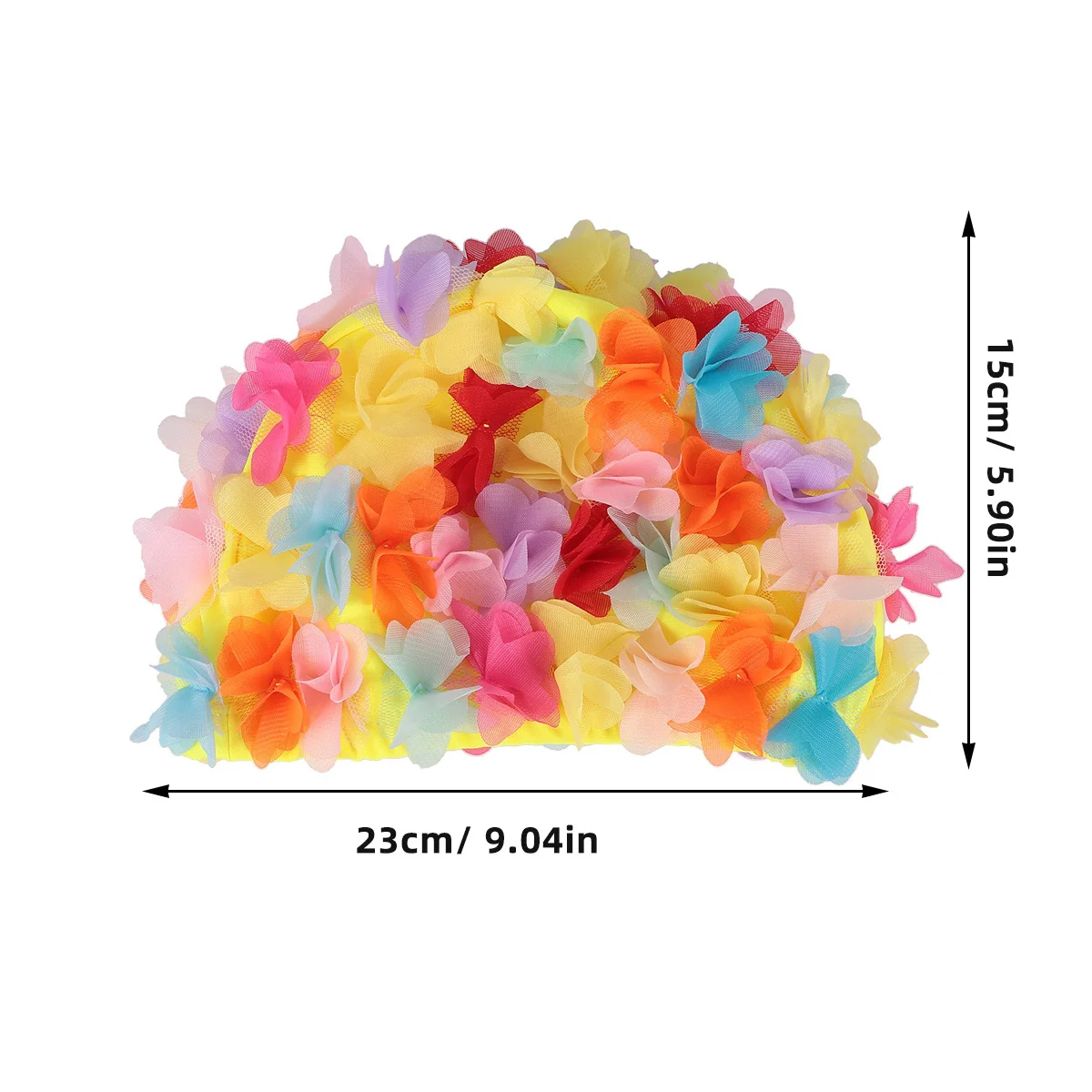 قطعة واحدة من قبعة السباحة النسائية بتصميم زهرة ثلاثية الأبعاد، قبعة سباحة خفيفة الوزن لحماية الشعر والأذن لصيف الشاطئ وحمام السباحة على الموضة