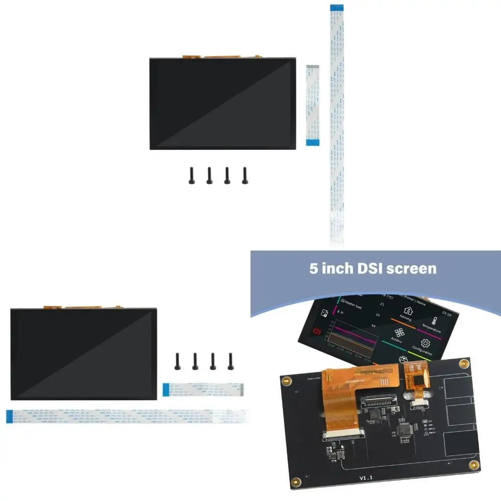 شاشة R53C تعمل باللمس مقاس 5 بوصات، شاشة LCD مزودة بإمكانية اللمس للإلكترونيات 4B/3B+/3A+/3B/2B