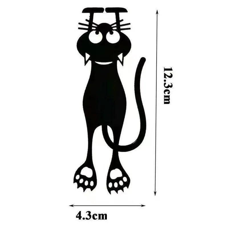 300Pcs 3D cute Black Cat Bookmarks  Kawaii Metal Stereo Animal Book Mark for Student Teacher's Gifts Creative Stationery