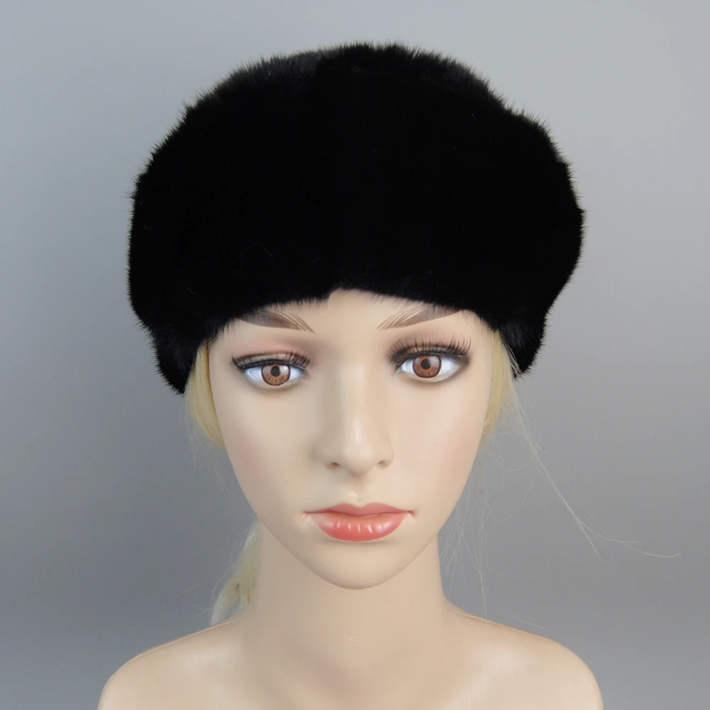 Hot Sale Luxury Women Real Natural Mink Fur Hat Beanies Real Fur Berets Fashion Winter Warm Women Knit Caps Mink Hats Berets