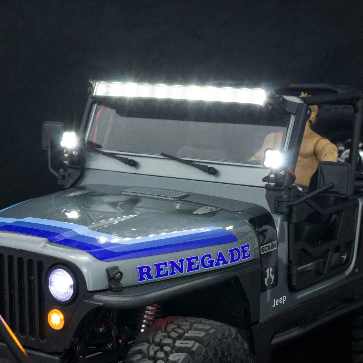 Quadrado brilhante LED farol para carro RC, luzes de topo, Spotlight para Crawler, Axial SCX10 III CJ7, simulação Wraith, peças DIY, 1,8, 1,10