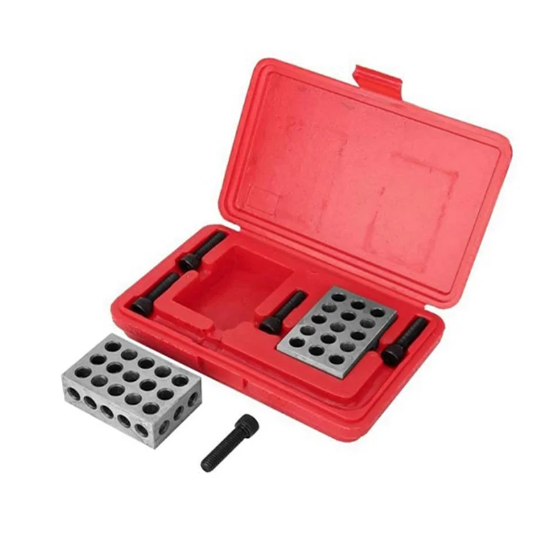 【Popular】Milling Machine Parallel Pad Set Steel 25-50-75Mm 23 Hole Gauge Gauge Block Milling Machine Tool