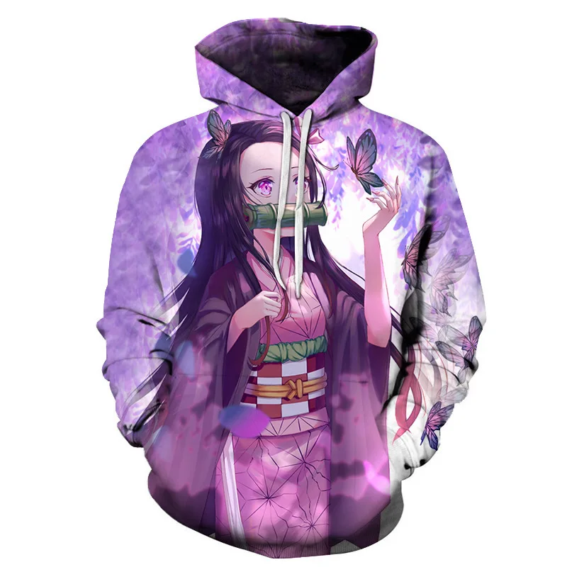 

No Added Velvet Ghost Destroyer Blade Printed Hooded Sweater Men's, Anime 3D Printed Pullover Couple Men's and Women's Sweater