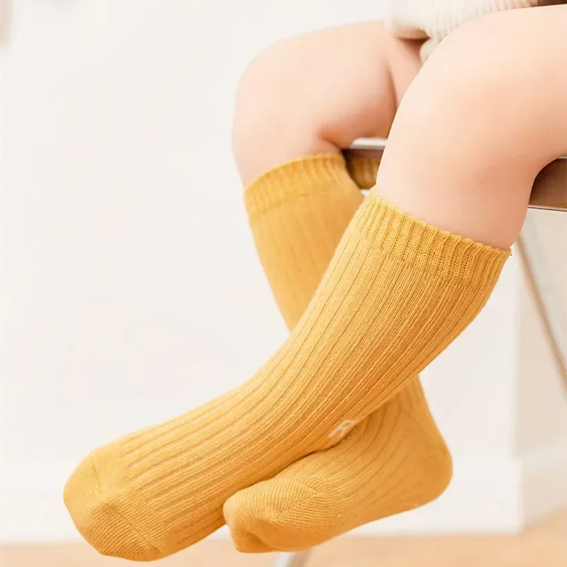 1 Pair Baby Sock Korean Simplicity Solid Color Letter R Short Sock for Toddler Boy Girl Spring Autumn Cotton Sock for Kids