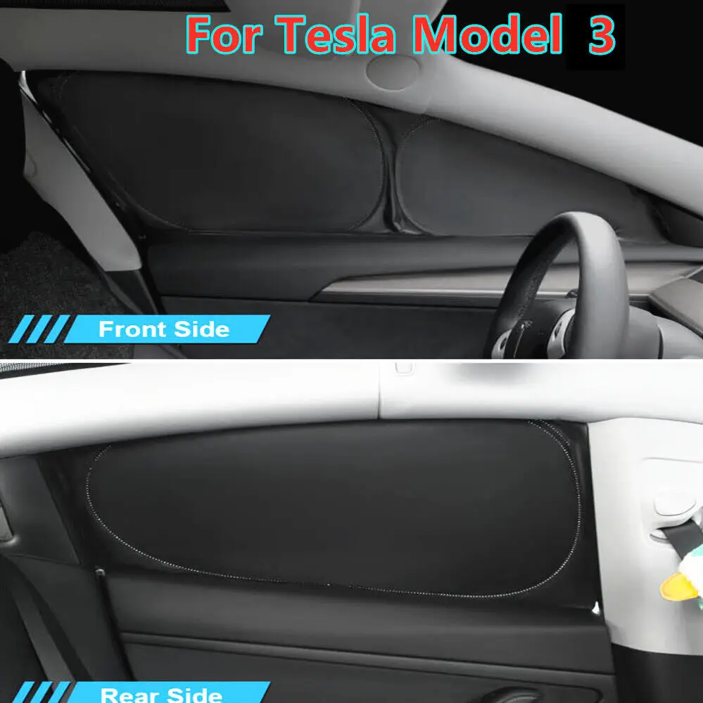 

4X Car Side Window Sleep Privacy Blind Shading Sun Shade Cover For Tesla Model 3