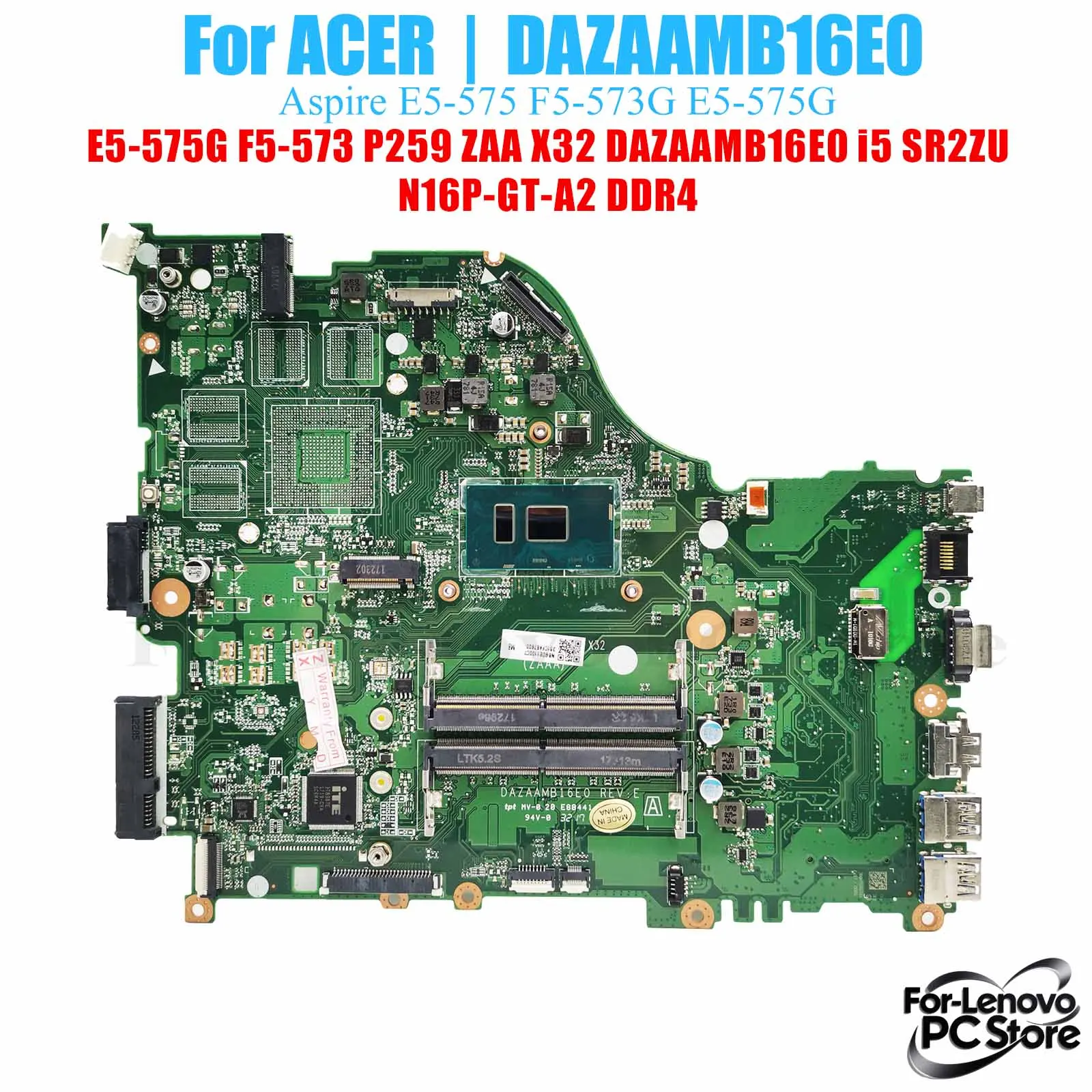 

DAZAAMB16E0 для ACER Aspire E5-575 F5-573G E5-575G ZAA X32 DAZAAMB16E0 материнская плата для ноутбука материнская плата
