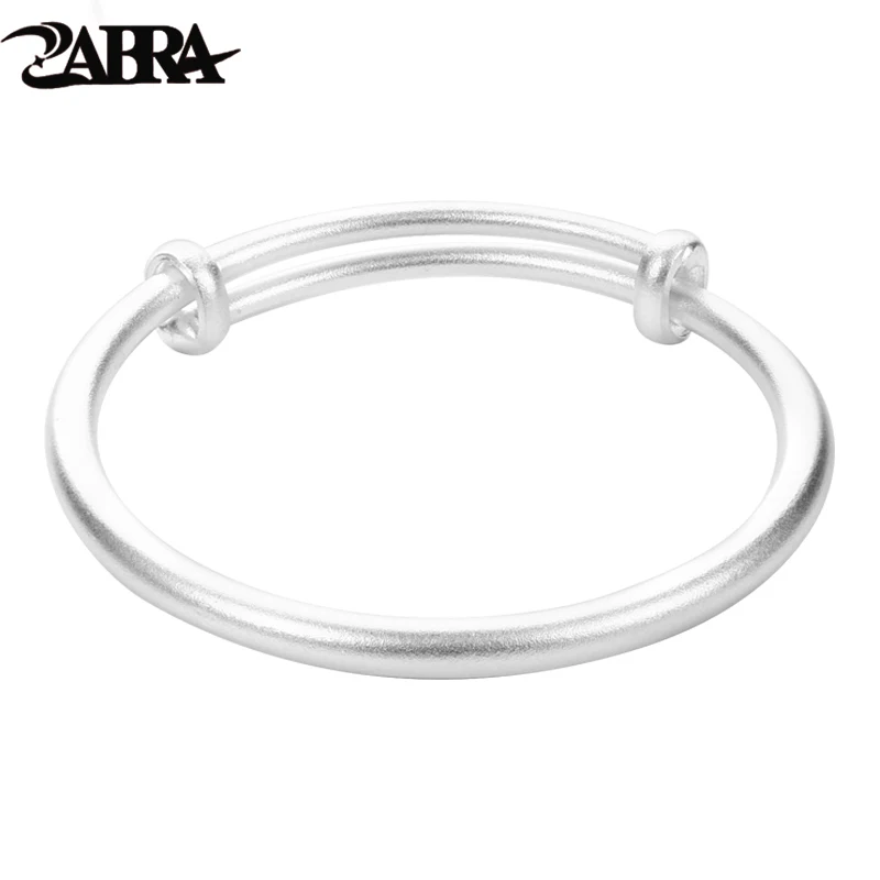 

ZABRA 999 Sterling Silver Plain Ring Bracelet Women's Fashion Smooth Solid Foot Silver Bracelet