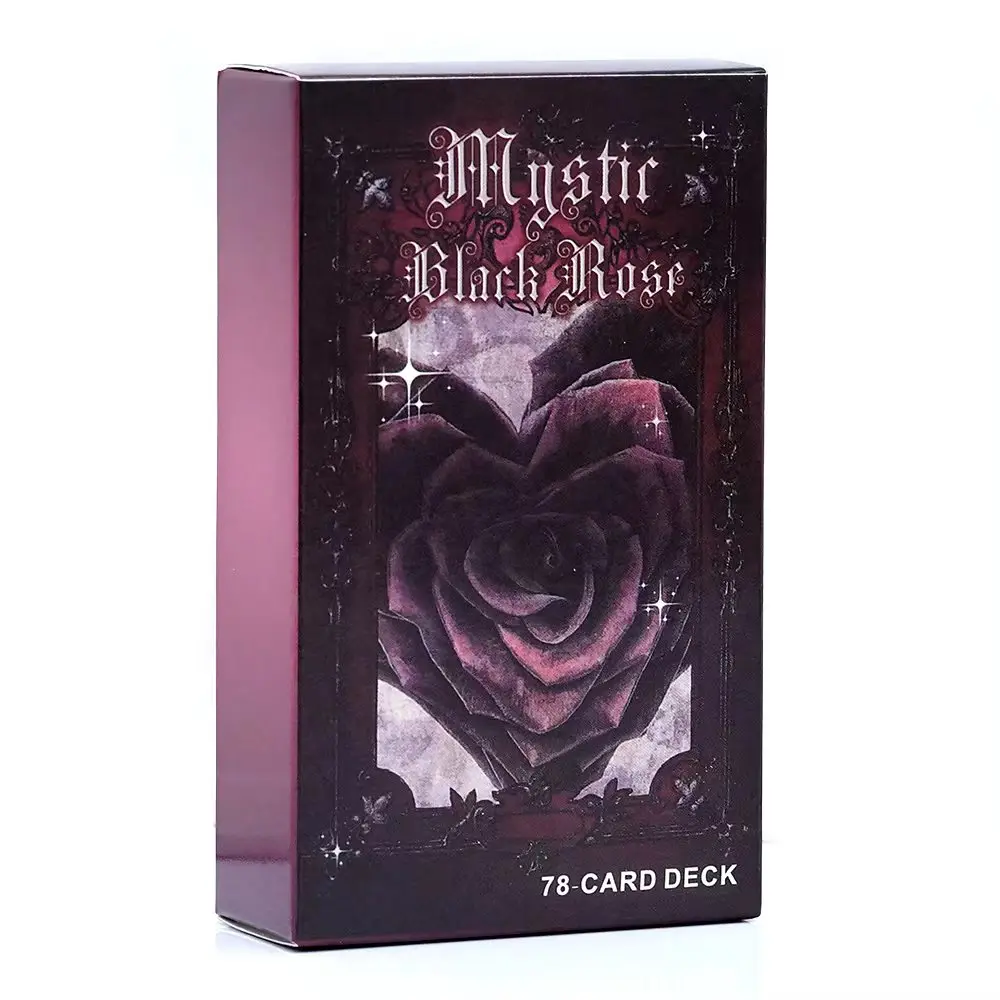 

Новейшая колода Mystic Black Rose Oracle 78 шт. Карты Таро для Situations Twin Flame Love Keywords Колода Исцеляющие тени для работы Уникальные