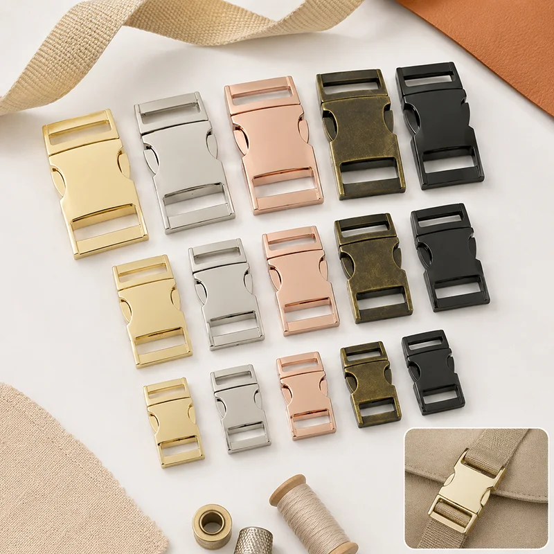 

5/10Pcs 10-38mm Metal Backpack Buckles Quick Release Closure for Bag Strap Safety Belt Pet Collar Hardware Accessories Parts Set