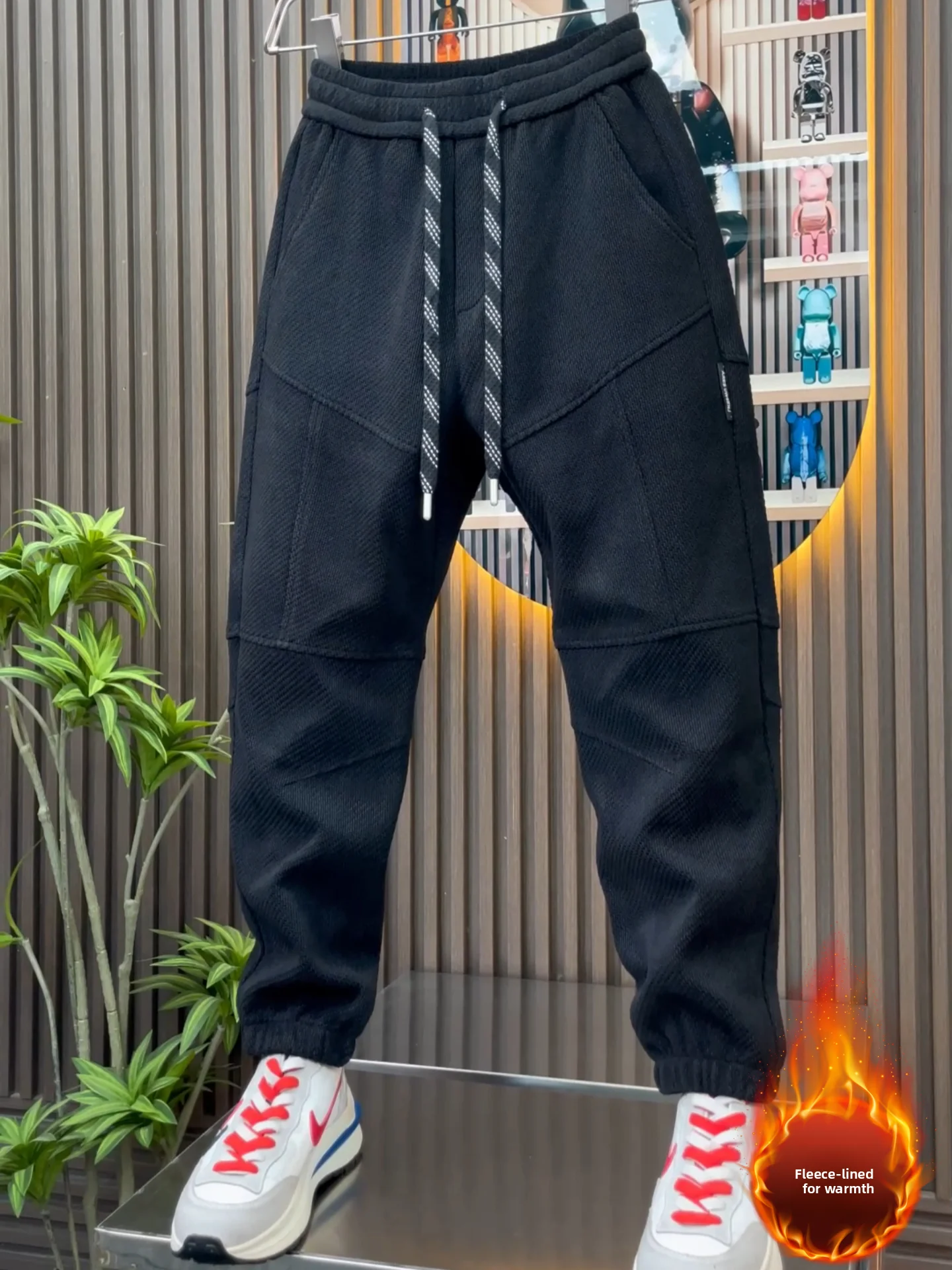 

Мужские зимние брюки на флисовой подкладке, повседневные, для активного отдыха, длинные, теплые, модные, прямые, с манжетами, для отдыха