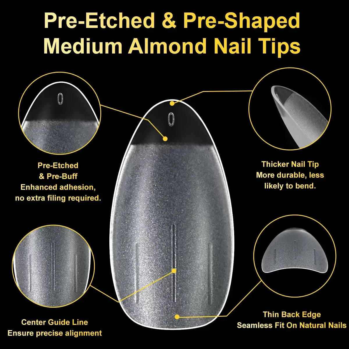 150 Pieces of Short, Medium, and Long Transparent Frosted Fake Nail Plates, Almond/Trapezoidal/Square, Made of Acrylic Material,
